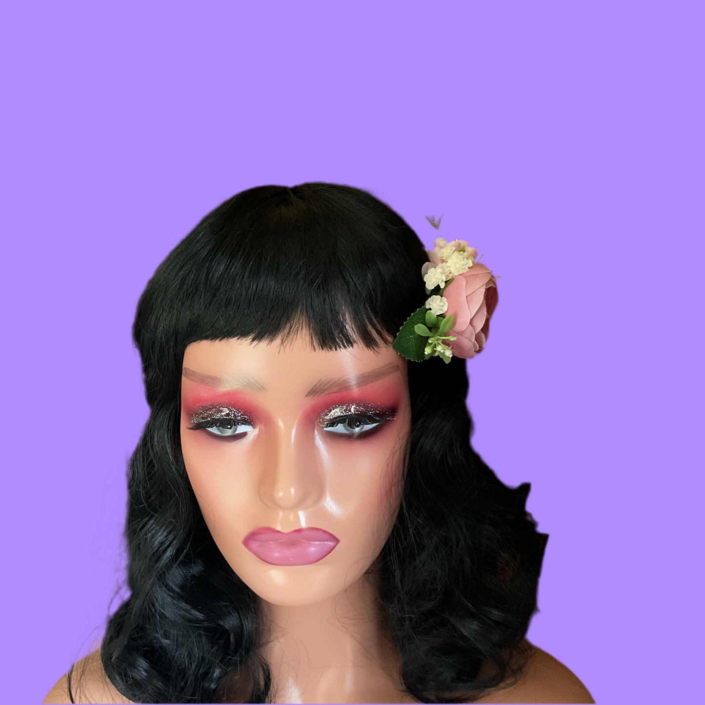 ELLA - vintage inspired hair flower cluster - pink & white