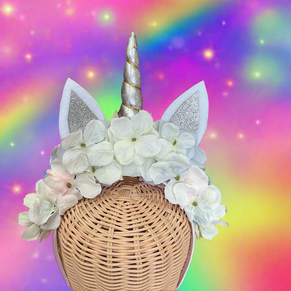 MAGICAL UNICORN 🦄 - flower crown handmade - SILVER HORN