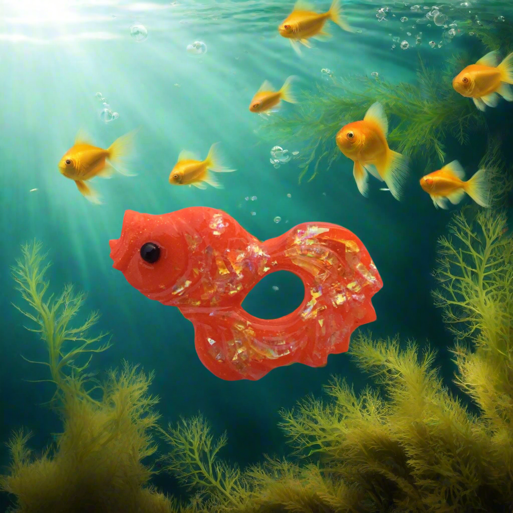 GOLDIE - confetti koi / goldfish brooch - Orange