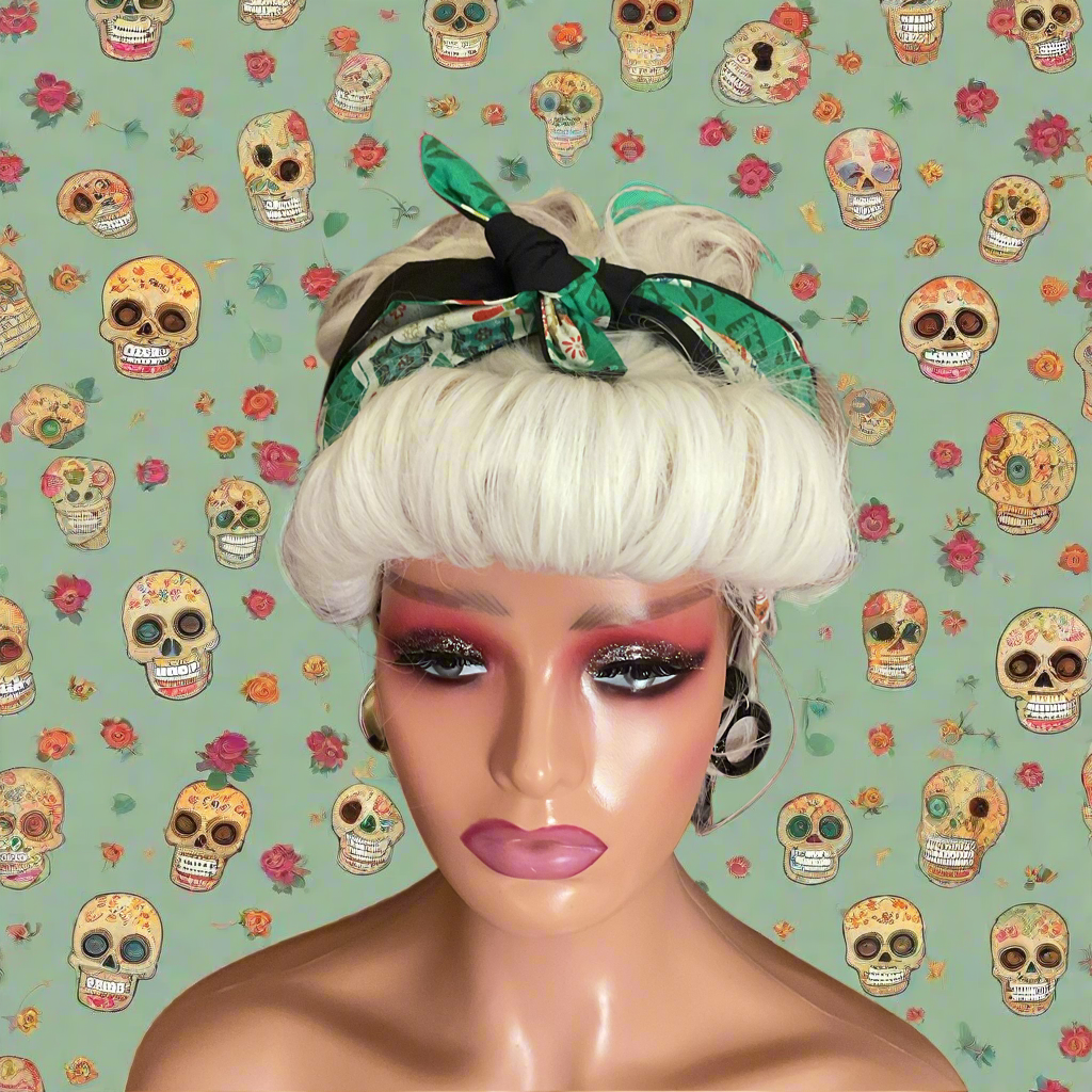 SUGAR SKULL - vintage inspired do- rag