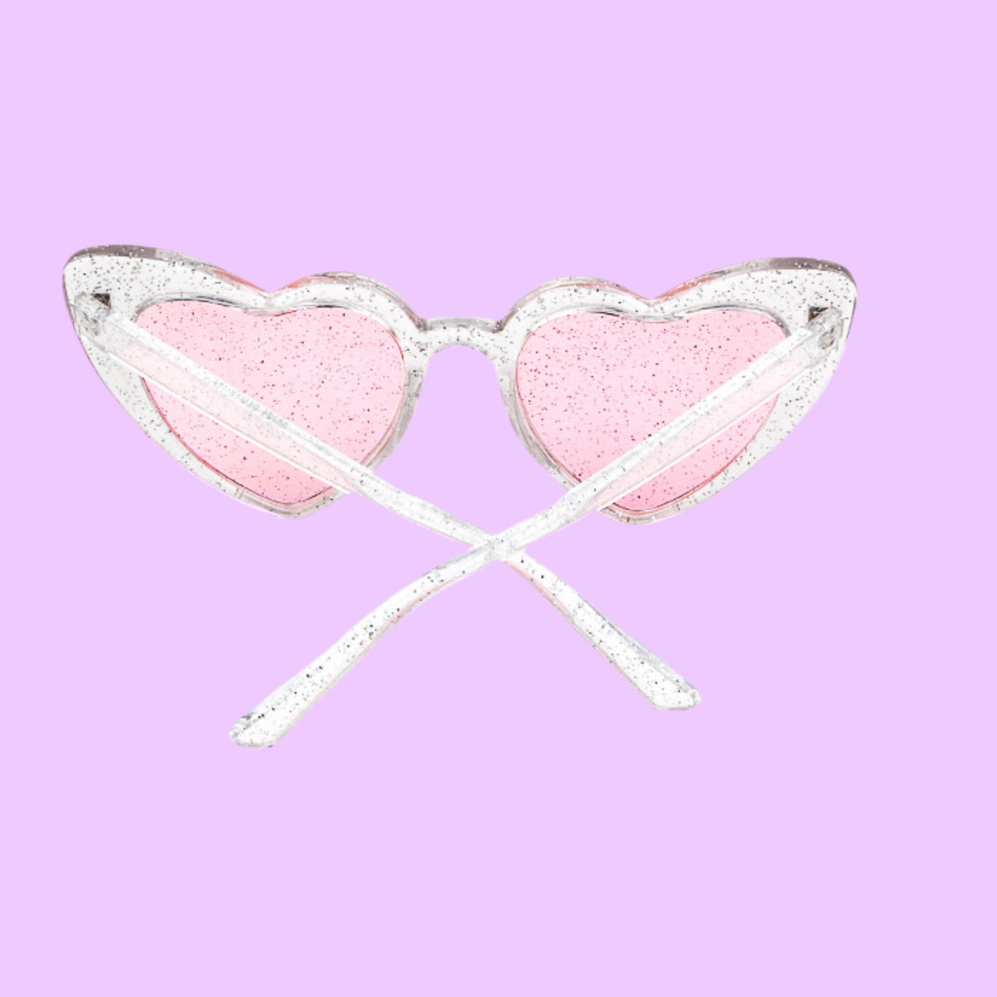 HEART sunglasses - glitter frame - pink lenses