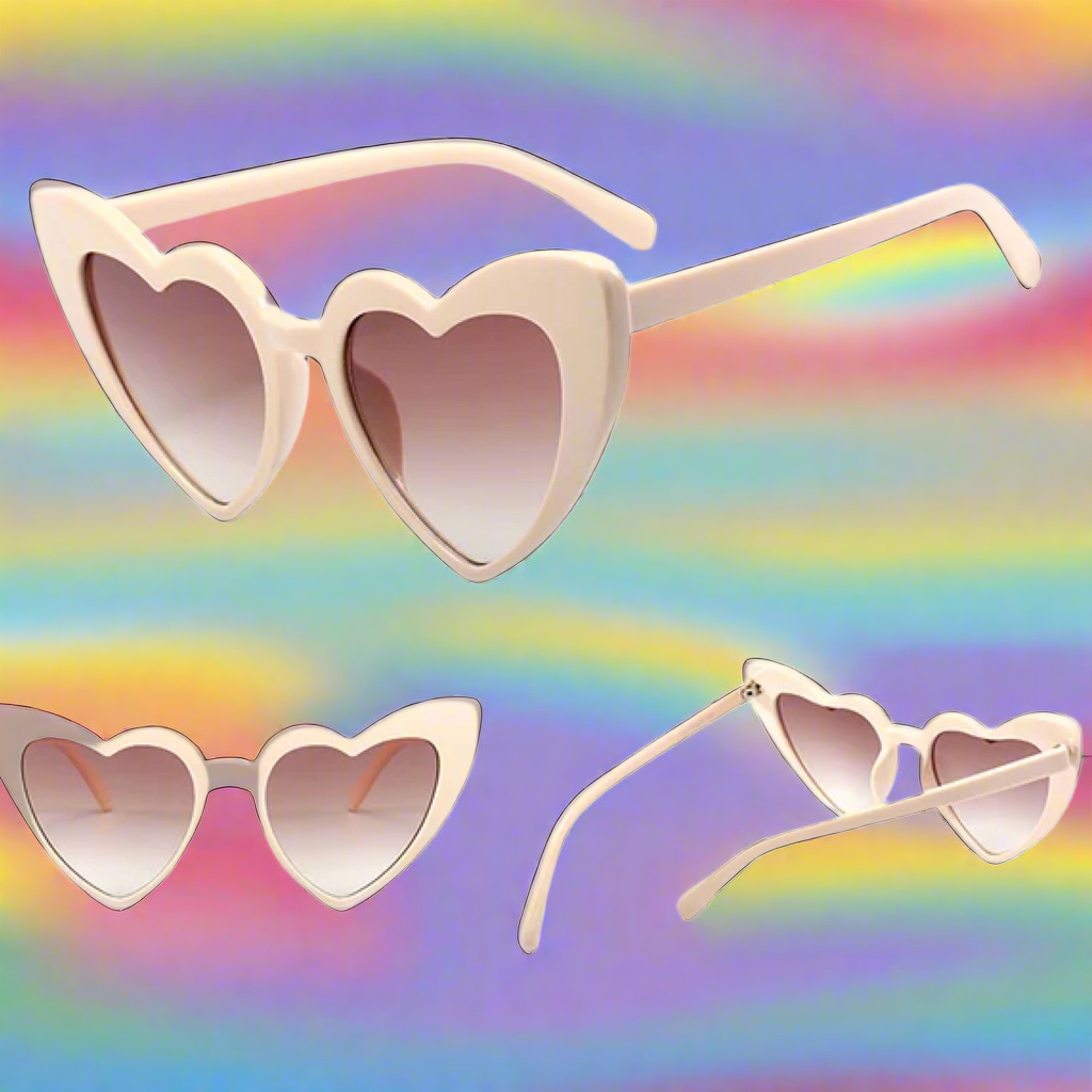 HEART sunglasses - BEIGE 400UV