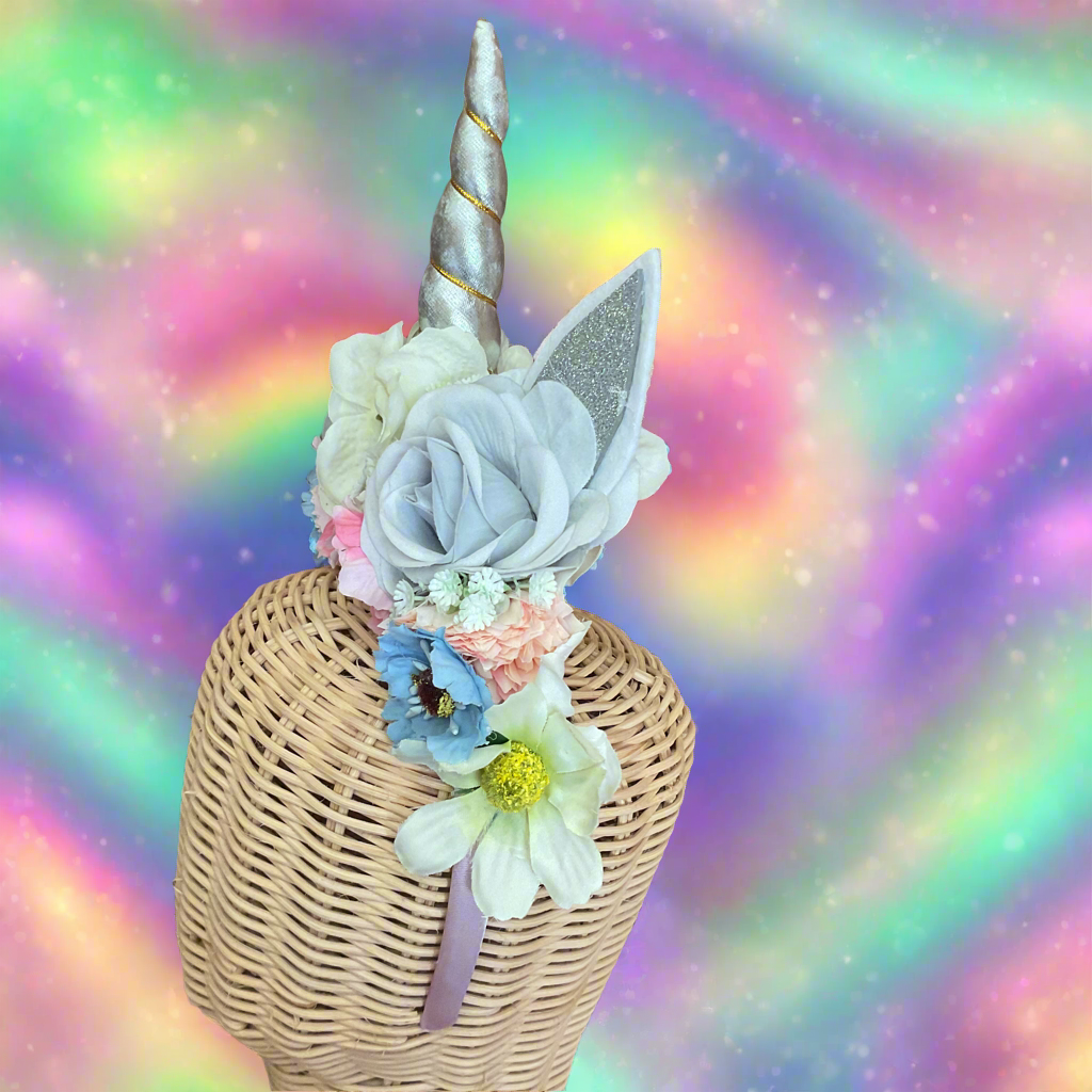 MAGICAL UNICORN 🦄 - flower crown handmade - SILVER HORN