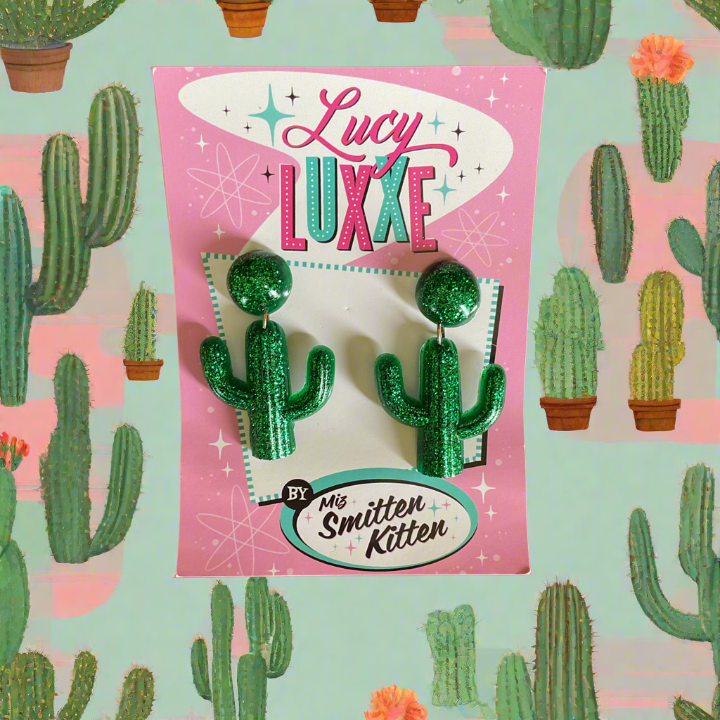 SOUTH OF THE BORDER - cactus 🌵earrings - green
