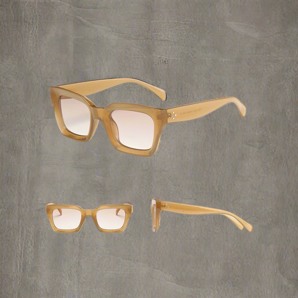 Retro square frame sunglasses - CHAMPAGNE