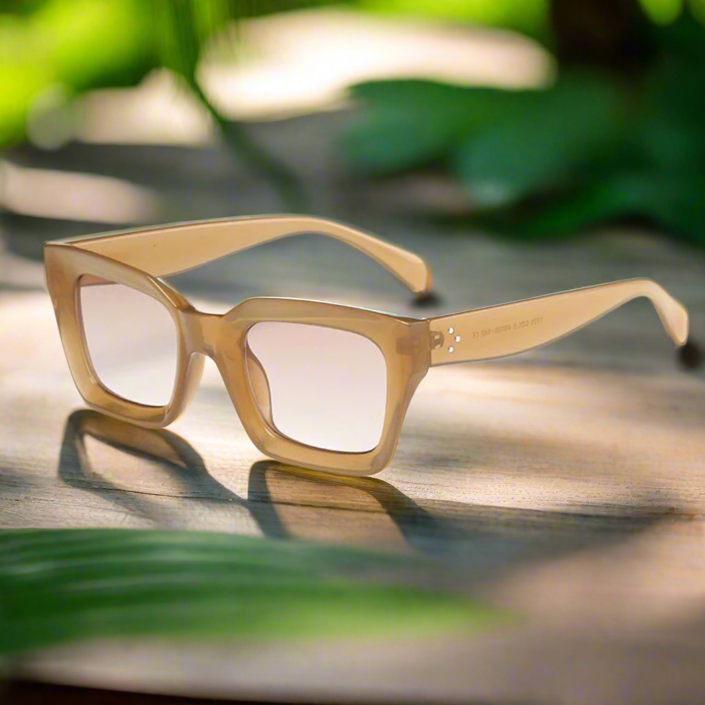 Retro square frame sunglasses - CHAMPAGNE
