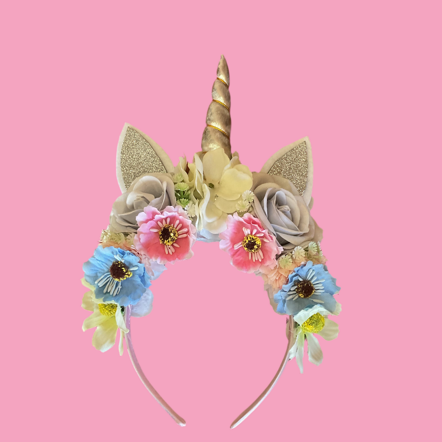 MAGICAL UNICORN 🦄 - flower crown handmade - SILVER HORN
