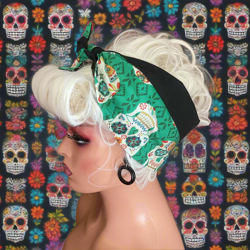 SUGAR SKULL - vintage inspired do- rag