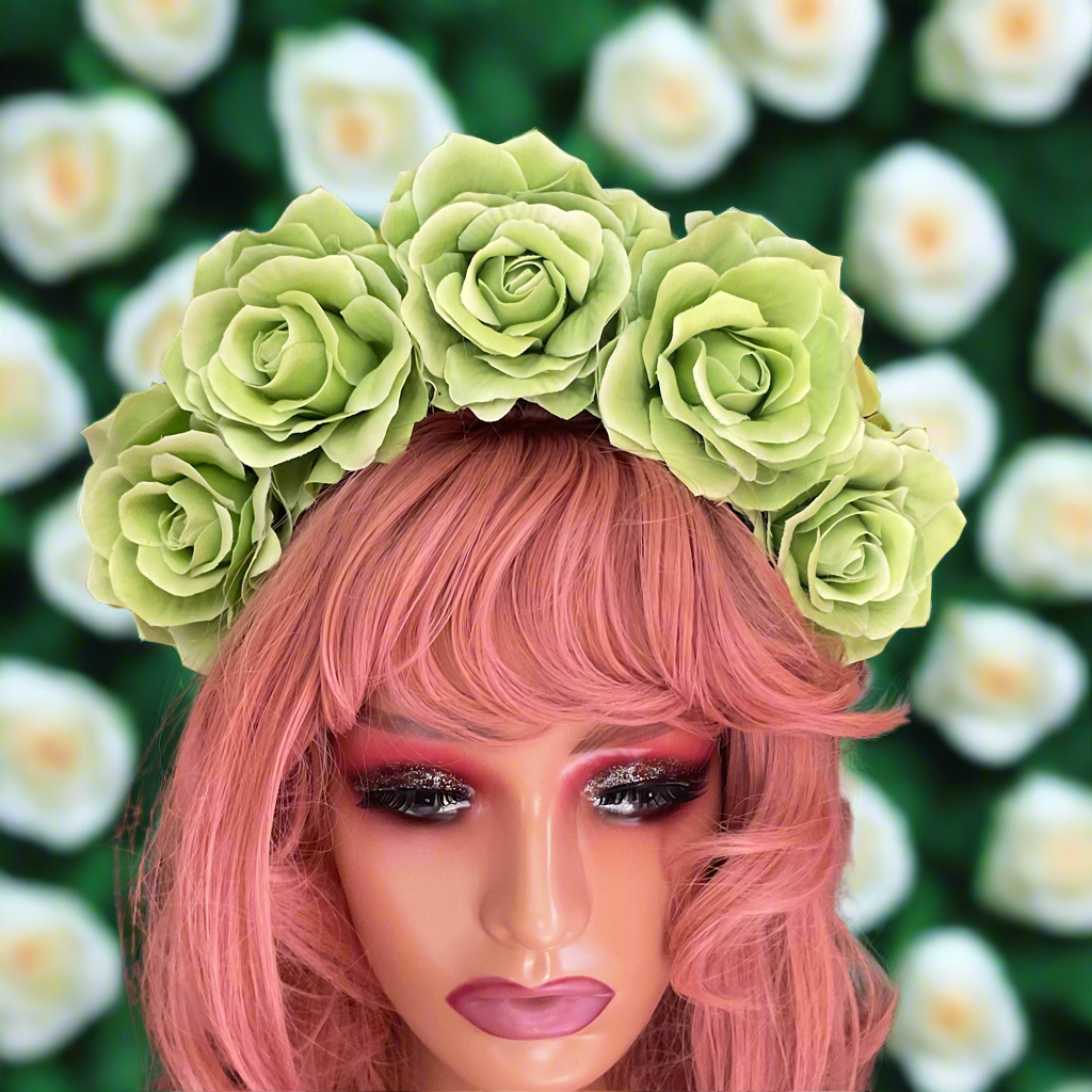 FRIDA - rose flowercrown - Lime Green
