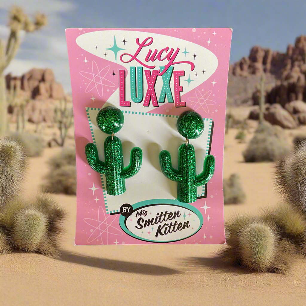 SOUTH OF THE BORDER - cactus 🌵earrings - green