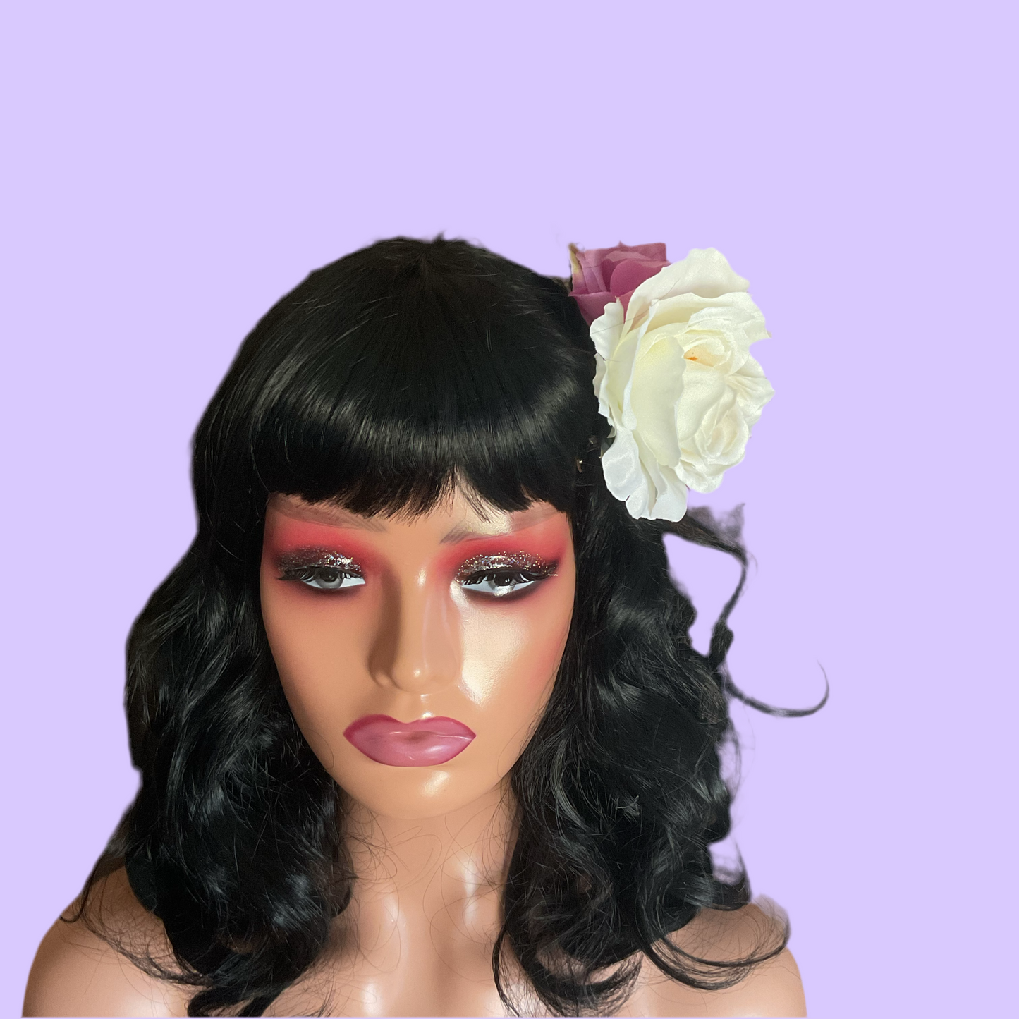 LAUREN - hair flower cluster - lilac & white