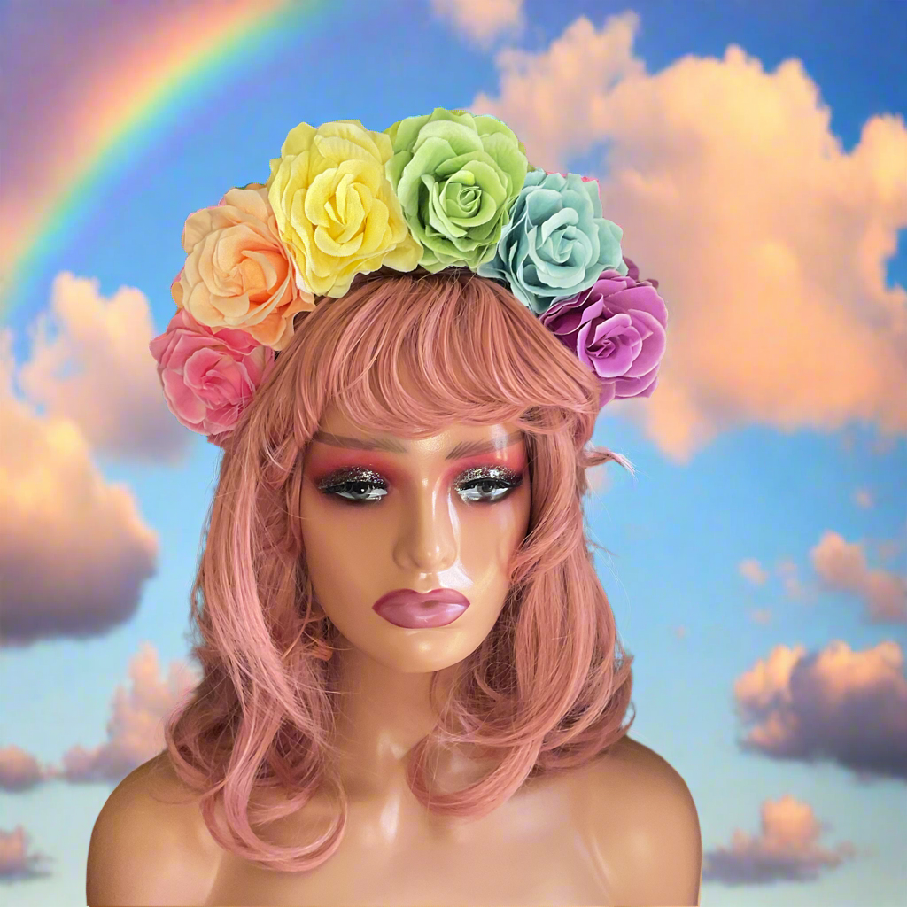 PASTEL PRIDE - RAINBOW FLOWER CROWN