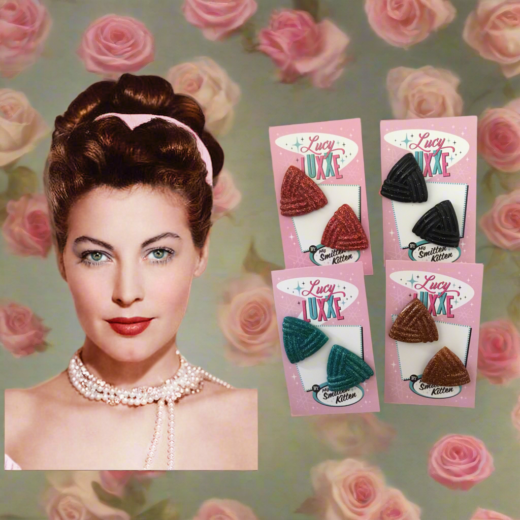 AVA - triangle stud earrings - various glitter colours