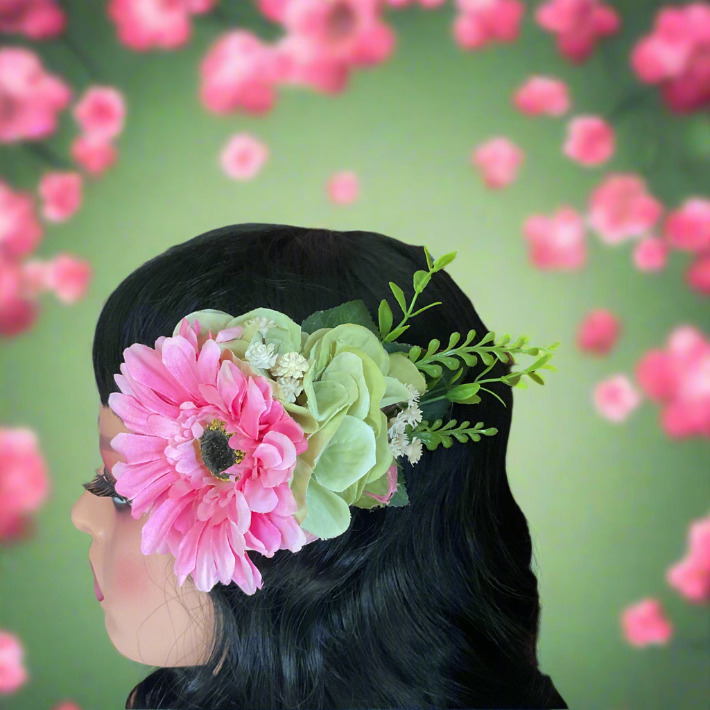 SECONDS- PAMELA - Large flower cluster - pink & green