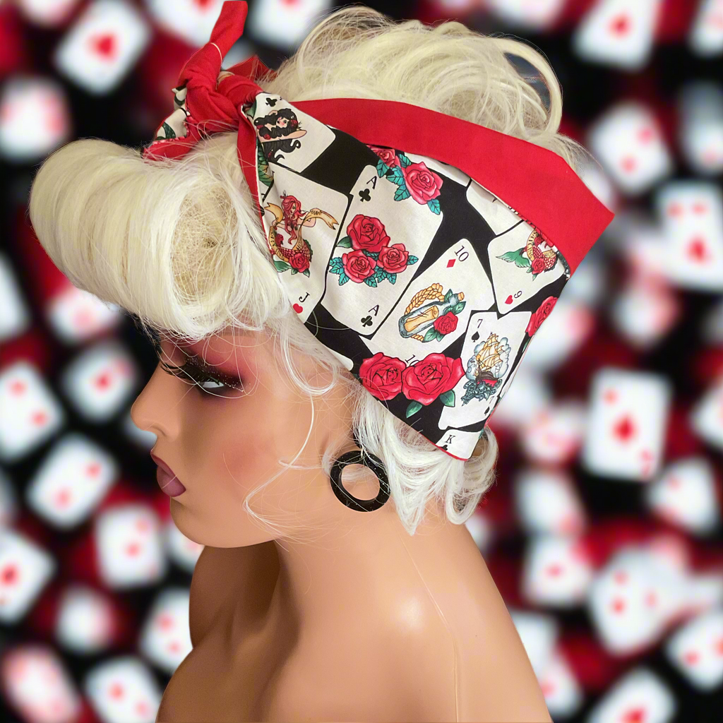 OLD SCHOOL PLAYING CARDS - vintage inspired do-rag