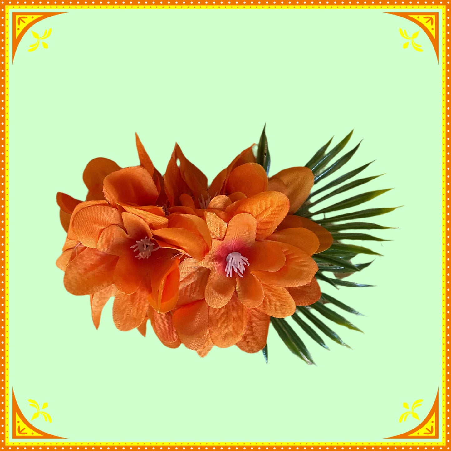LEHUA - Tropical Arabian Jasmine cluster hair flower - Orange