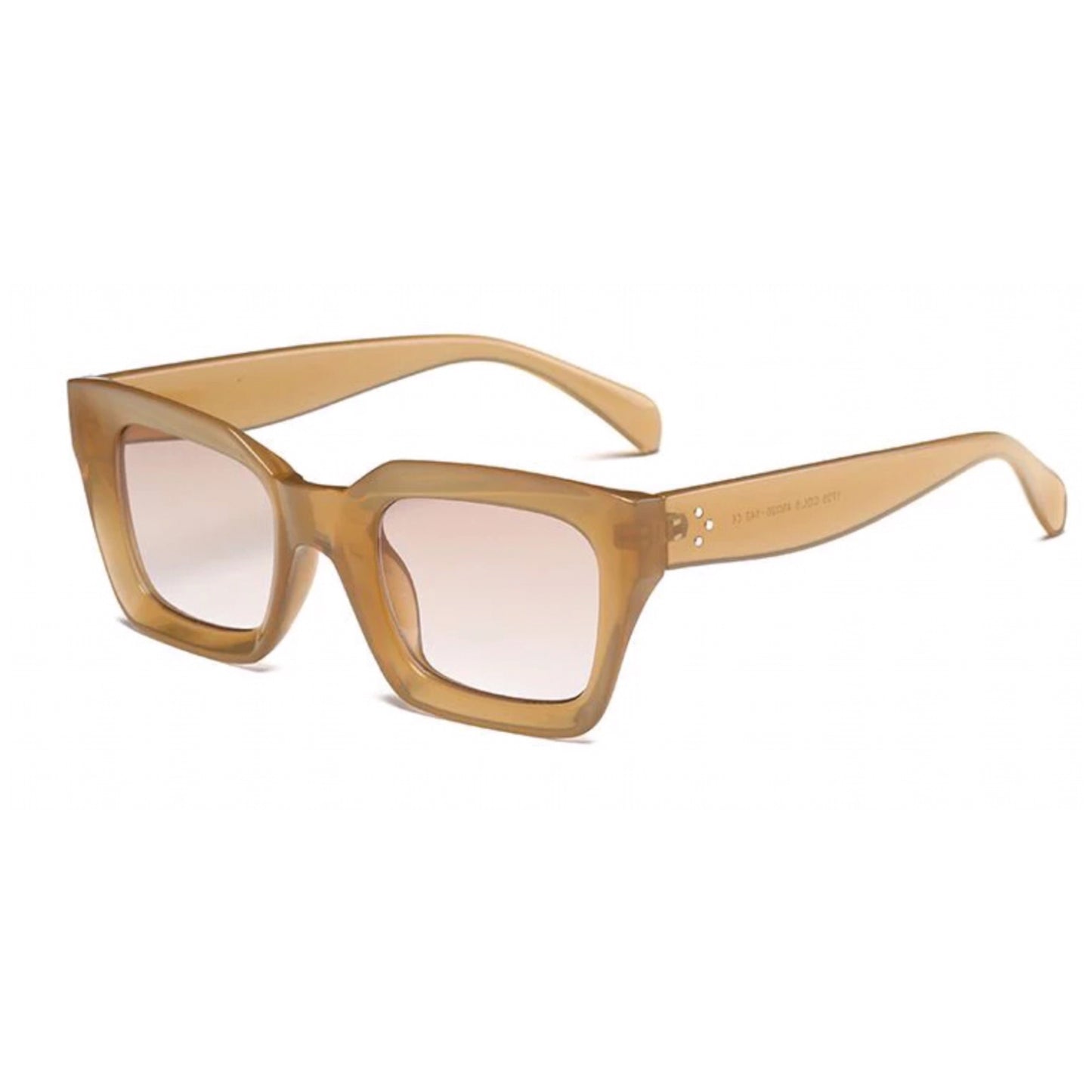 Retro square frame sunglasses - CHAMPAGNE