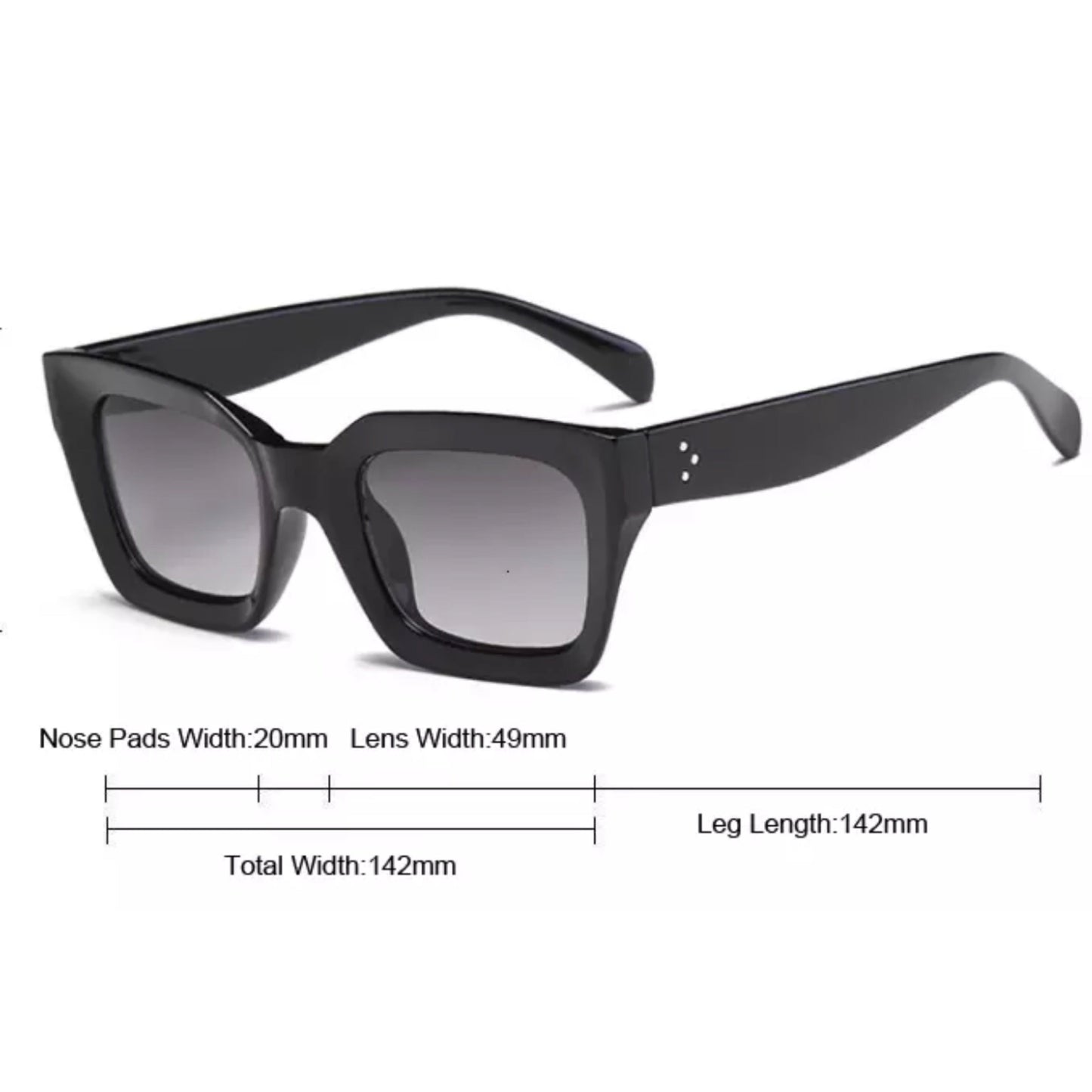 Retro square frame sunglasses - LEOPARD TEA