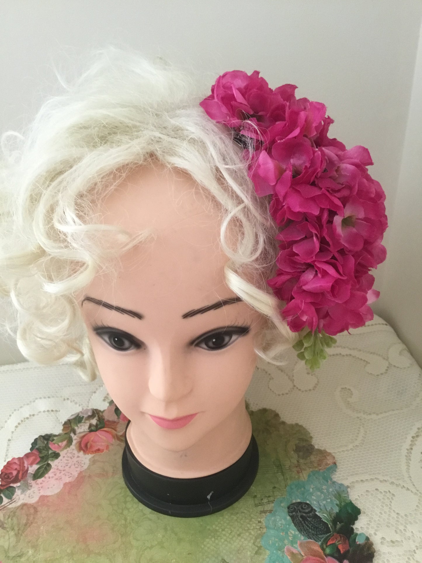 LOLA - cascading cluster hairpiece - FUCHSIA