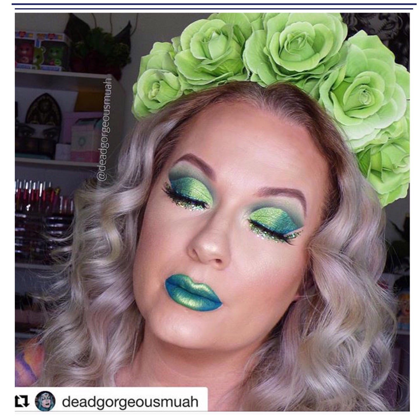 FRIDA - rose flowercrown - Lime Green
