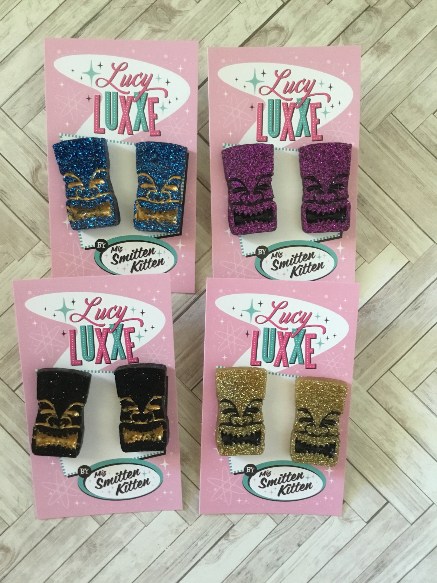 TIKI TIME- tiki earrings - various colours