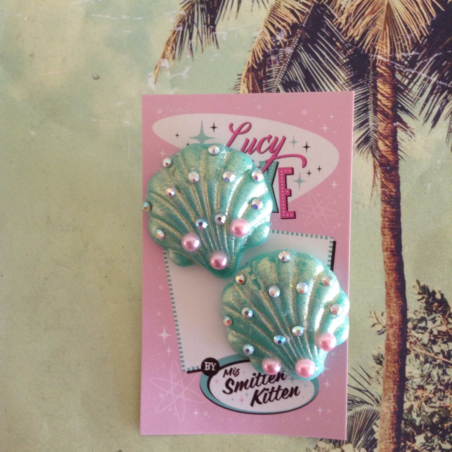 MERMID KATT - seashell earrings pink or mint