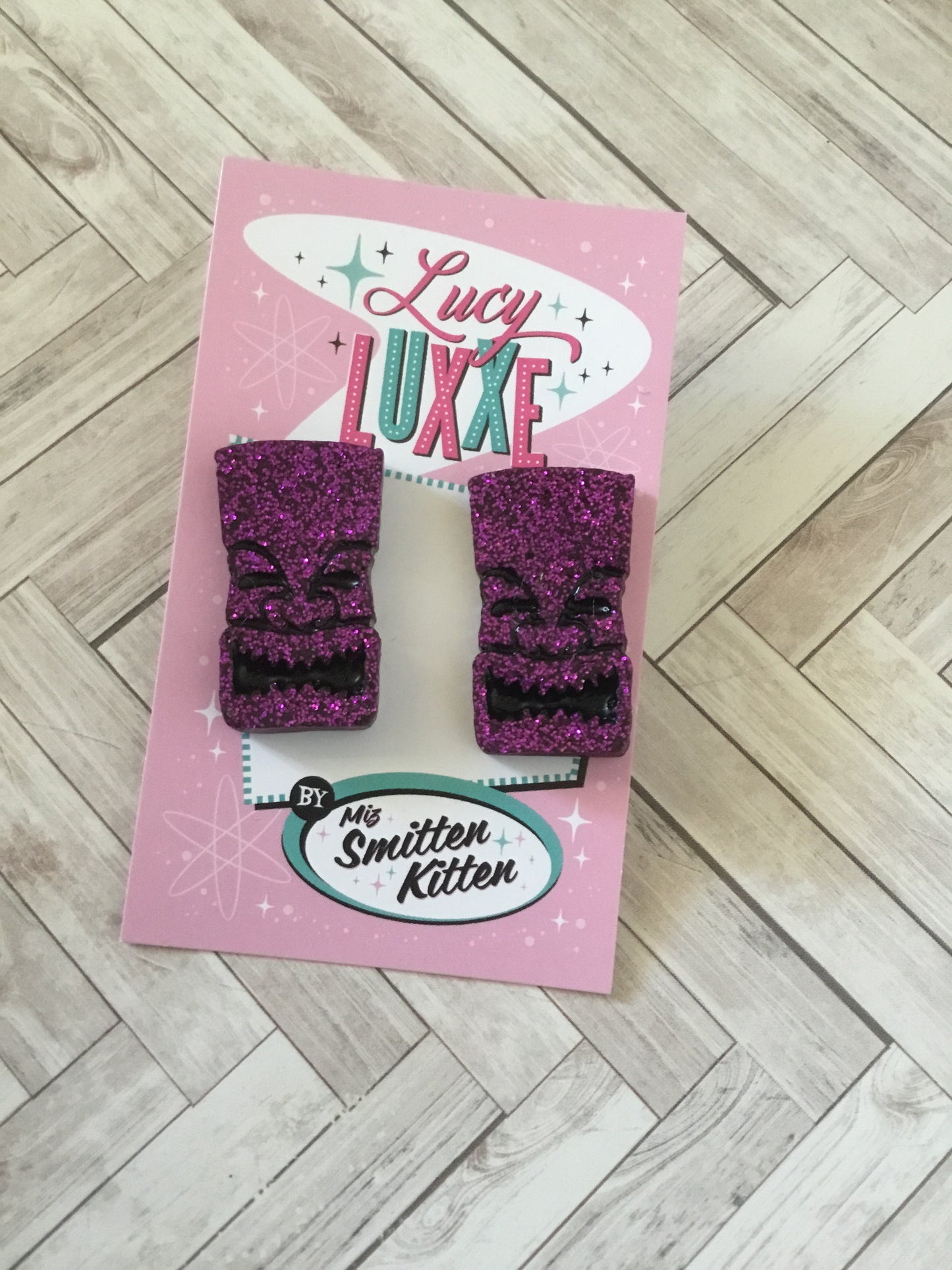 TIKI TIME- tiki earrings - various colours
