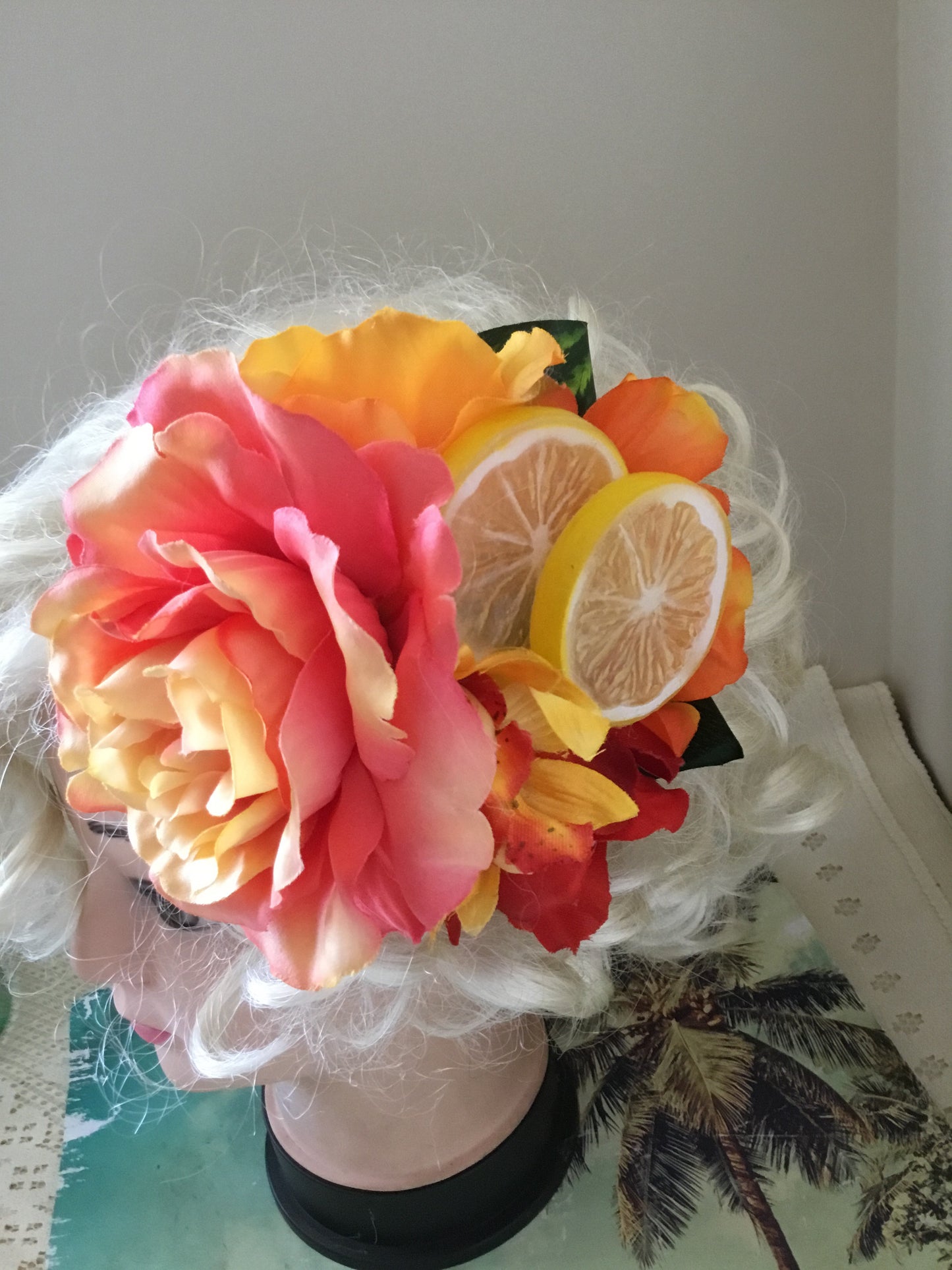 ORANGE & LEMON - large flower cluster - hairflower