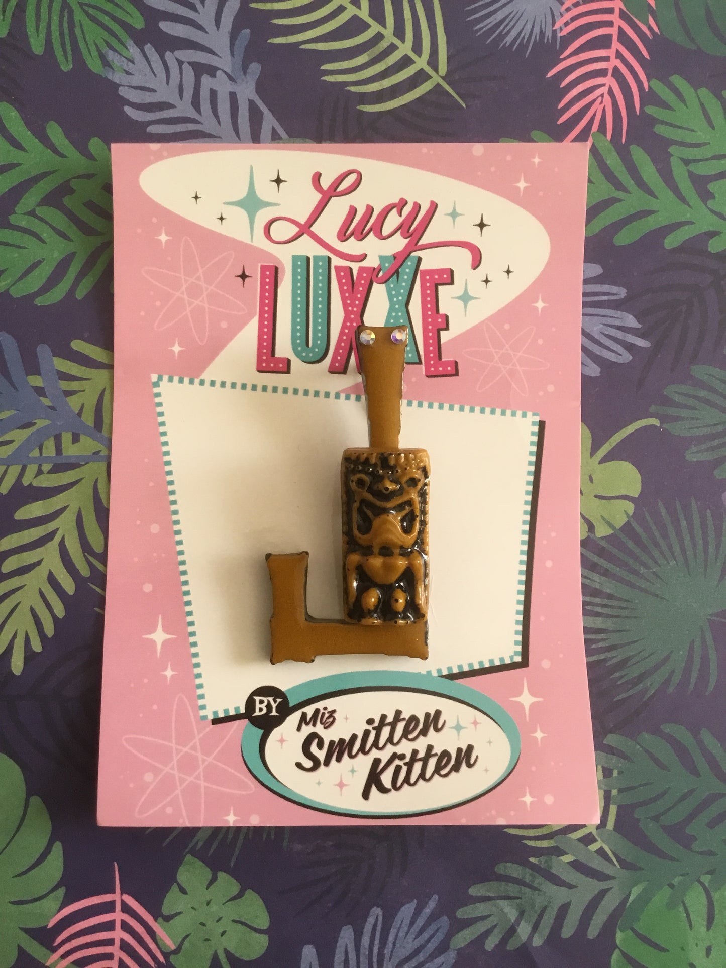 J - TIKI initial brooch exclusive design
