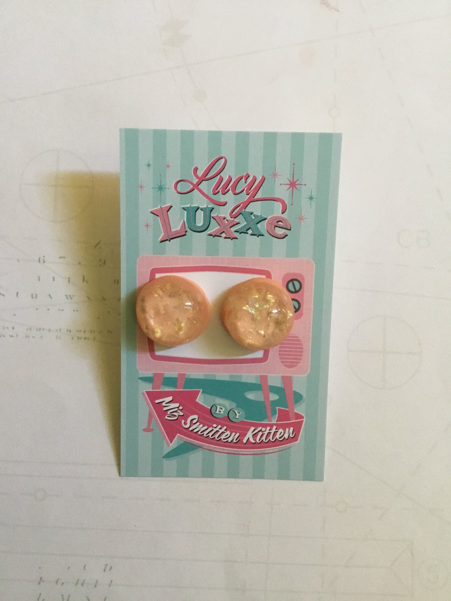 AUDREY - confetti lucite dome earrings - various colours