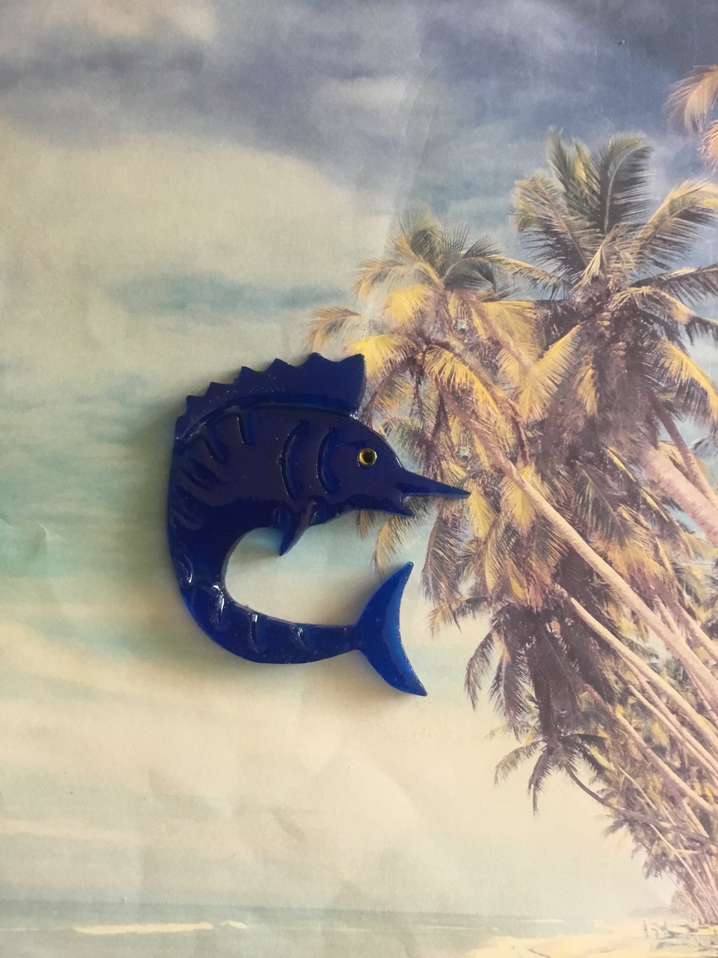 MOKOA - the marlin brooch - dark blue