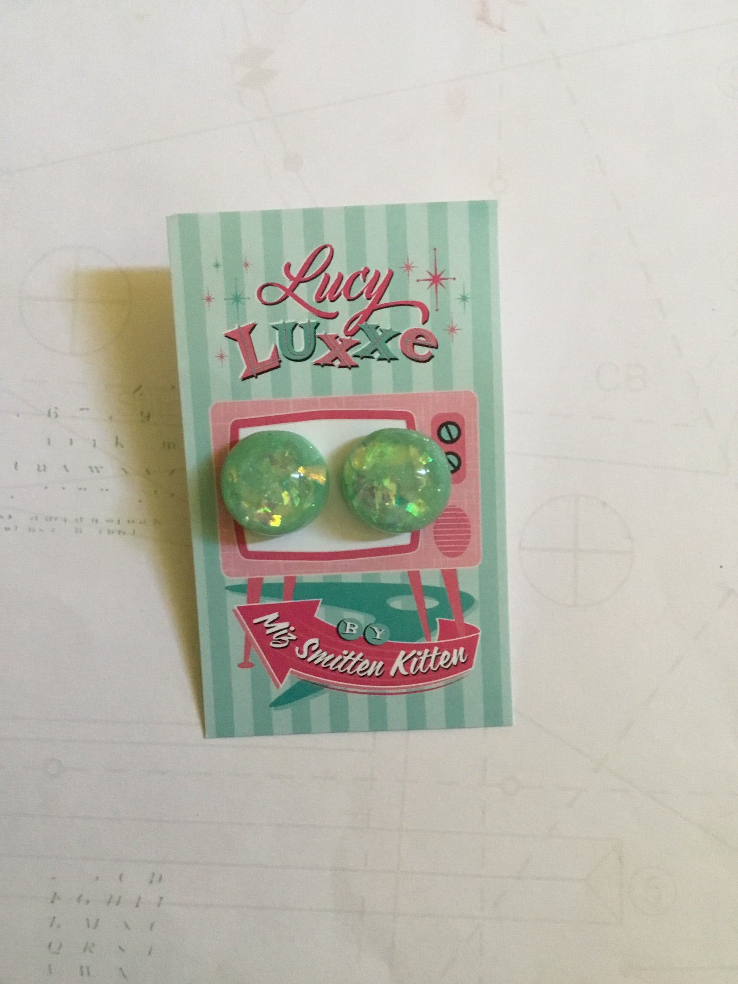 AUDREY - confetti lucite dome earrings - various colours