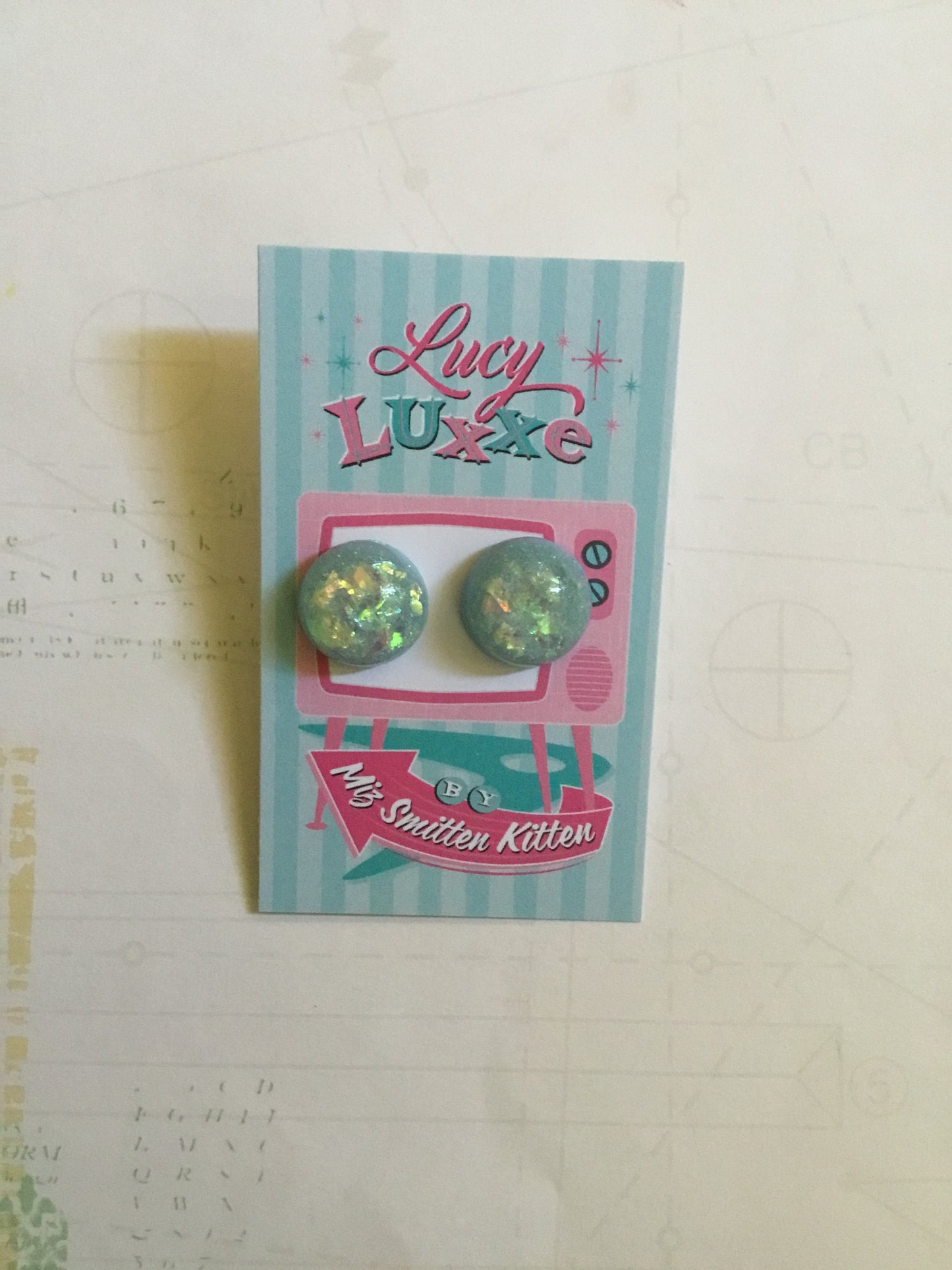 AUDREY - confetti lucite dome earrings - various colours