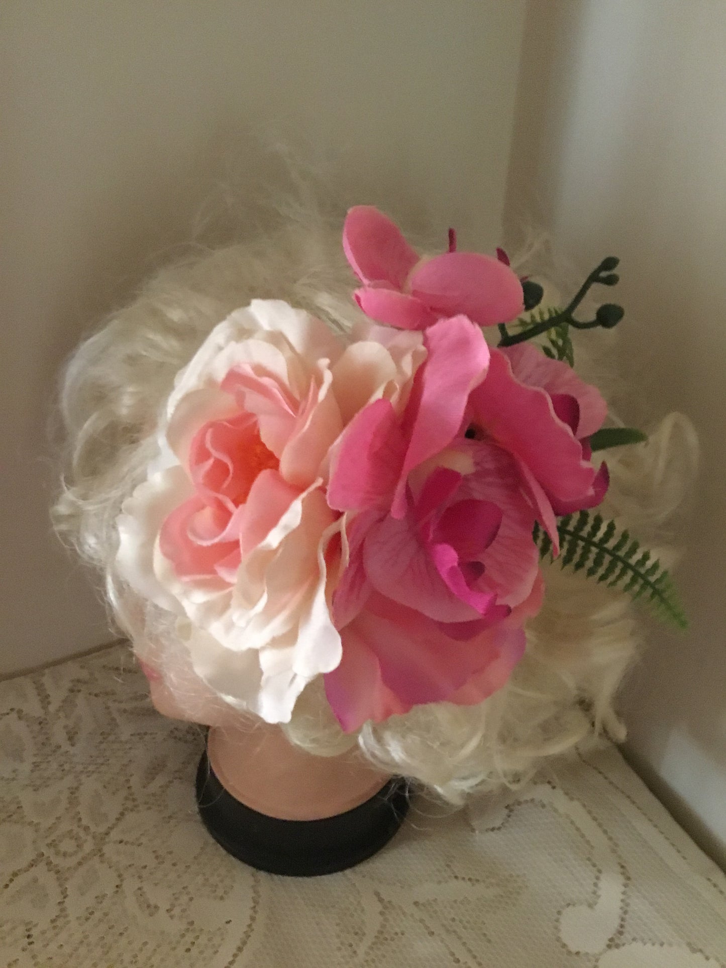 FIONA - large flower cluster hairflower - Pink