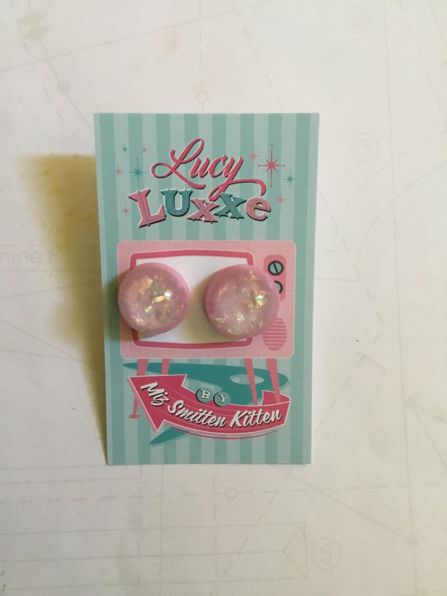 AUDREY - confetti lucite dome earrings - various colours