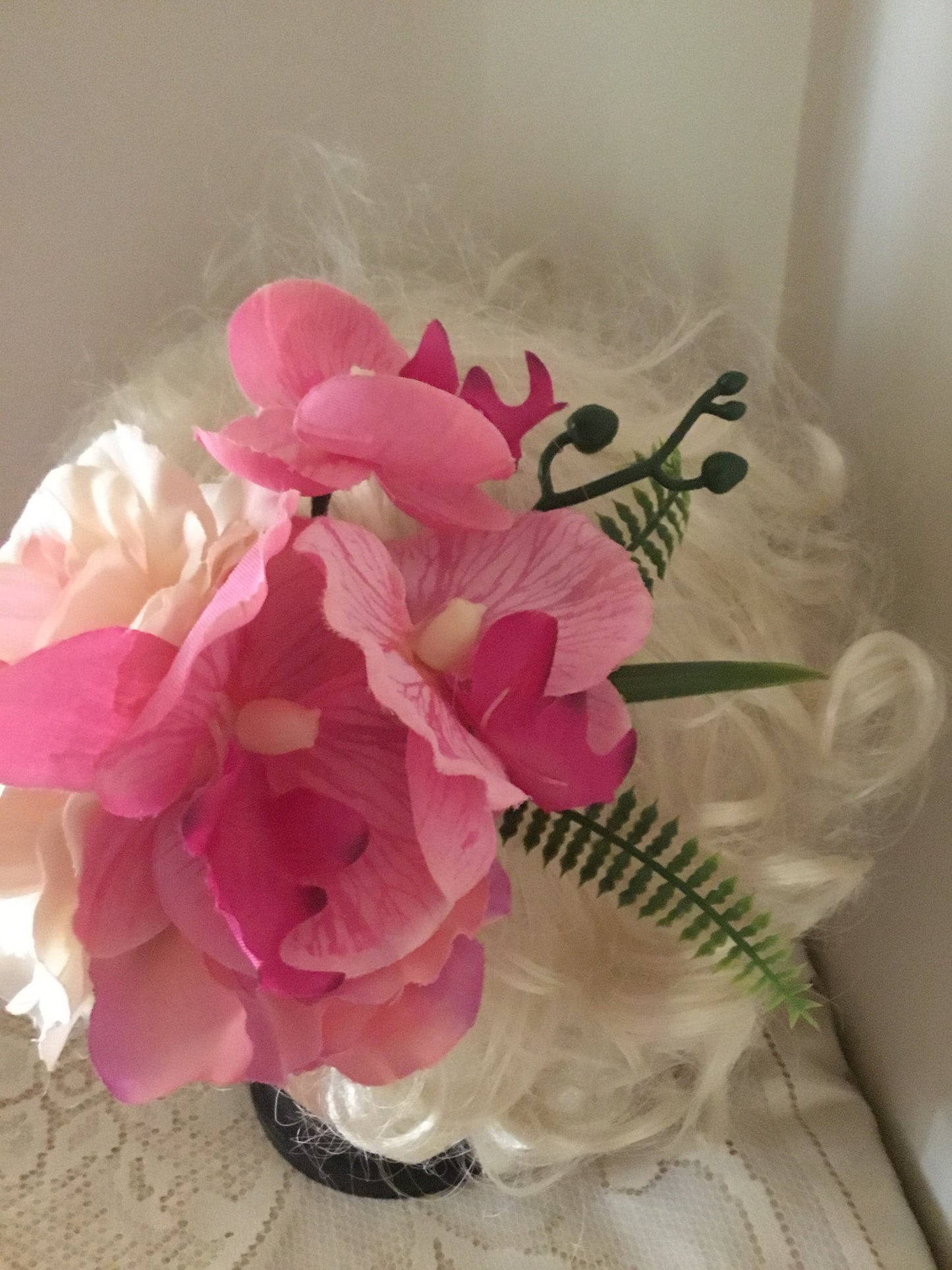 FIONA - large flower cluster hairflower - Pink