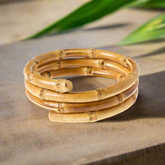 3 TIERED bamboo bangle - natural