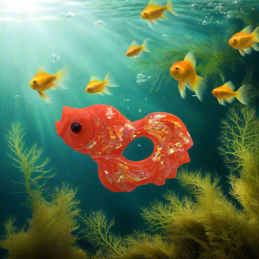 GOLDIE - confetti koi / goldfish brooch - Orange