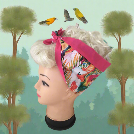 TROPICAL BIRDS - vintage inspired do-rags