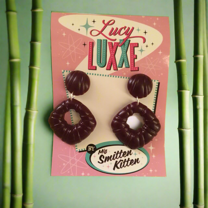 DOROTHY - bamboo style hoop earrings - grape