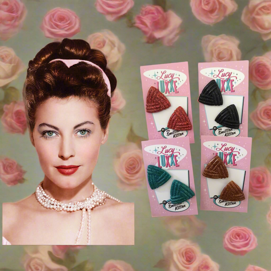 AVA - triangle stud earrings - various glitter  colours