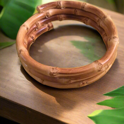 3 TIERED bamboo bangle - natural