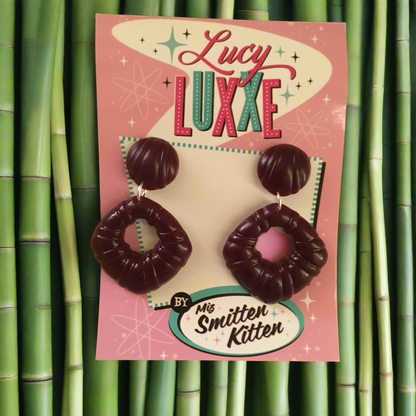 DOROTHY - bamboo style hoop earrings - grape