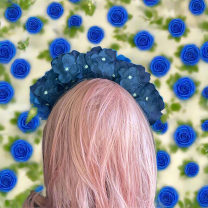 FRIDA - rose flowercrown  - Navy Blue