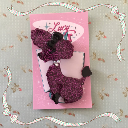 PENNY the poodle brooch - large - various colours