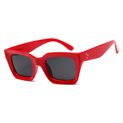 Retro square frame sunglasses - RED