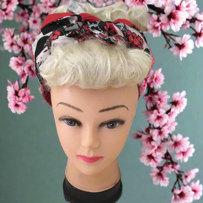 JAPANESE DOLL - vintage inspired do-rag - black