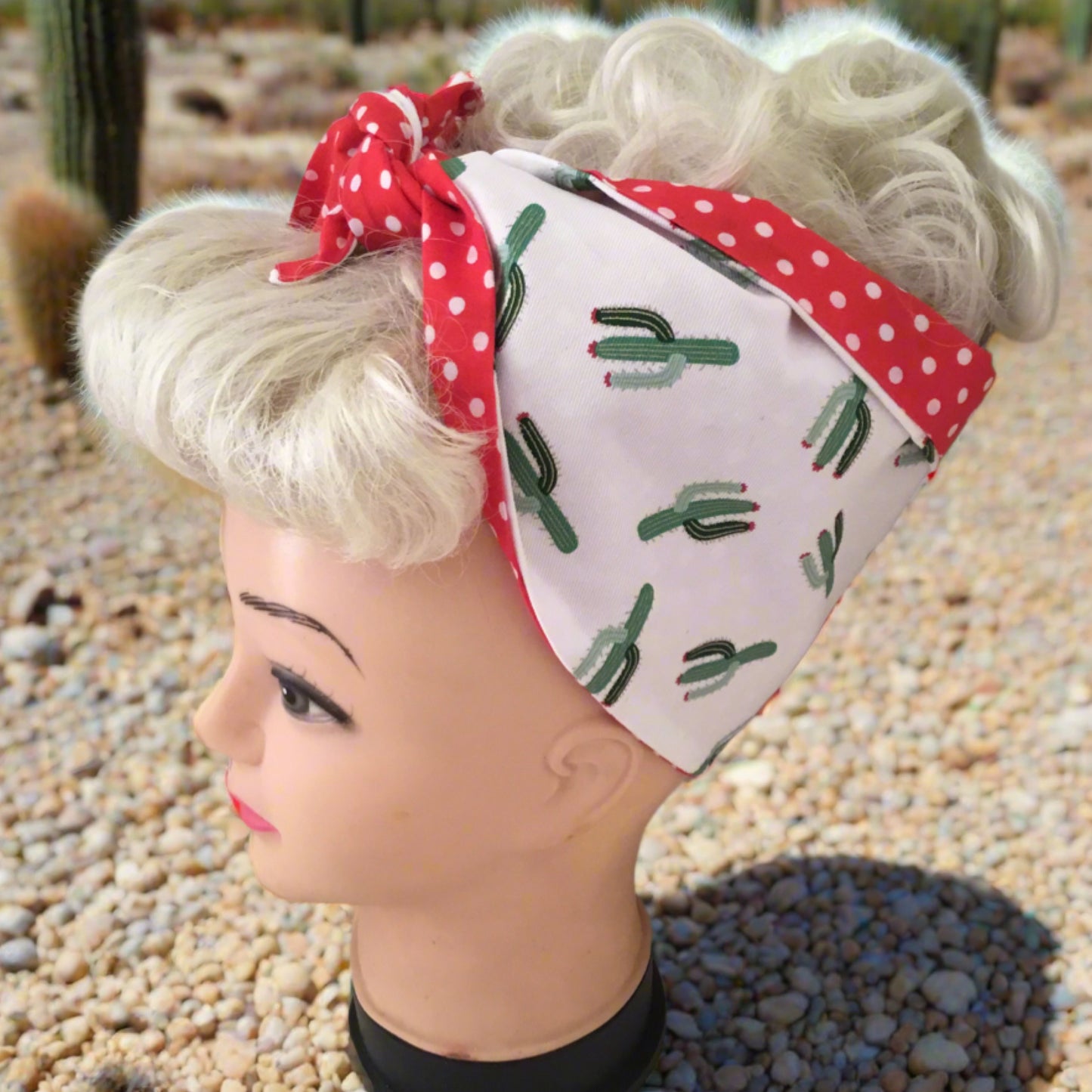 SOUTH OF THE BOARDER CACTUS 🌵- vintage inspired do-rag