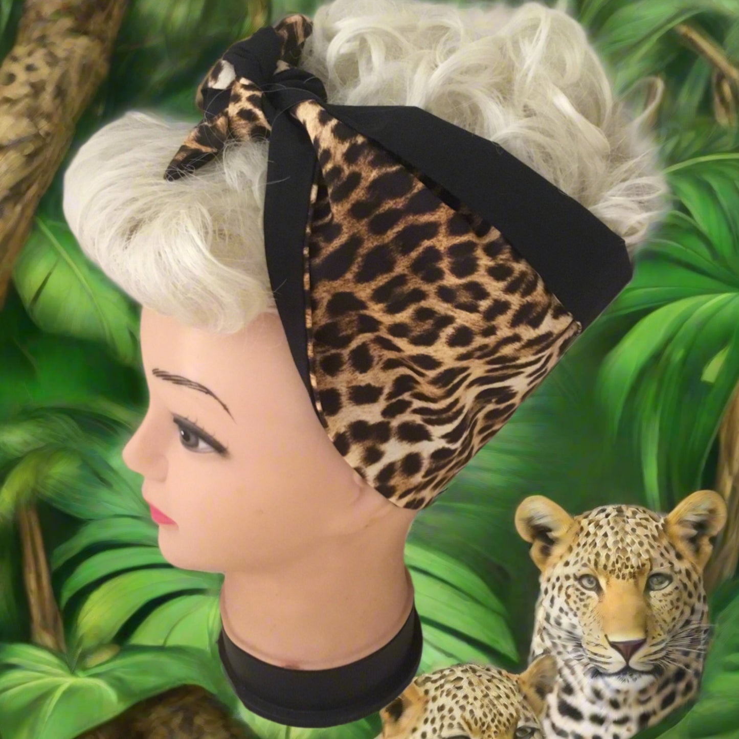 LEOPARD  - vintage inspired do-rag