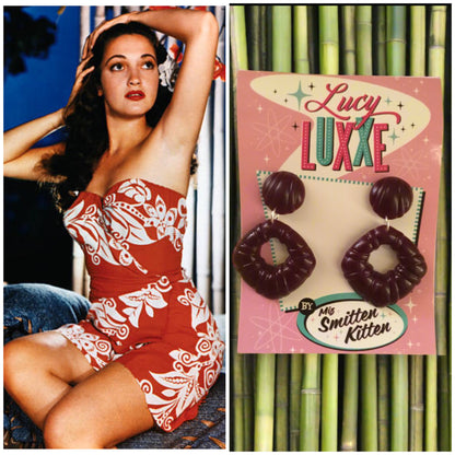 DOROTHY - bamboo style hoop earrings - grape